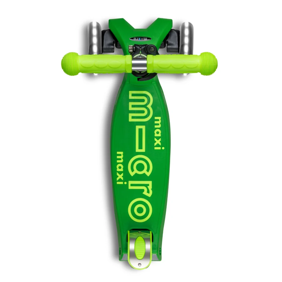 Micro Step - Maxi Micro Deluxe Inklapbaar LED – Geel Groen Neon 3-Wiel Kinderstep