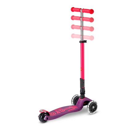 Micro Step - Maxi Micro Deluxe Inklapbaar LED – Paars Roze Neon 3-Wiel Kinderstep (Copy)