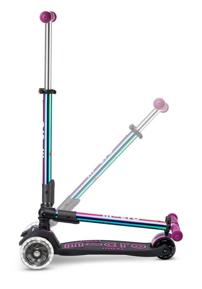 Micro Step - Maxi Micro Deluxe Inklapbaar LED – 3-Wiel Kinderstep | Neochrome Purple
