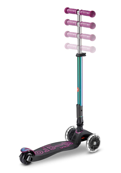Micro Step - Maxi Micro Deluxe Inklapbaar LED – 3-Wiel Kinderstep | Neochrome Purple