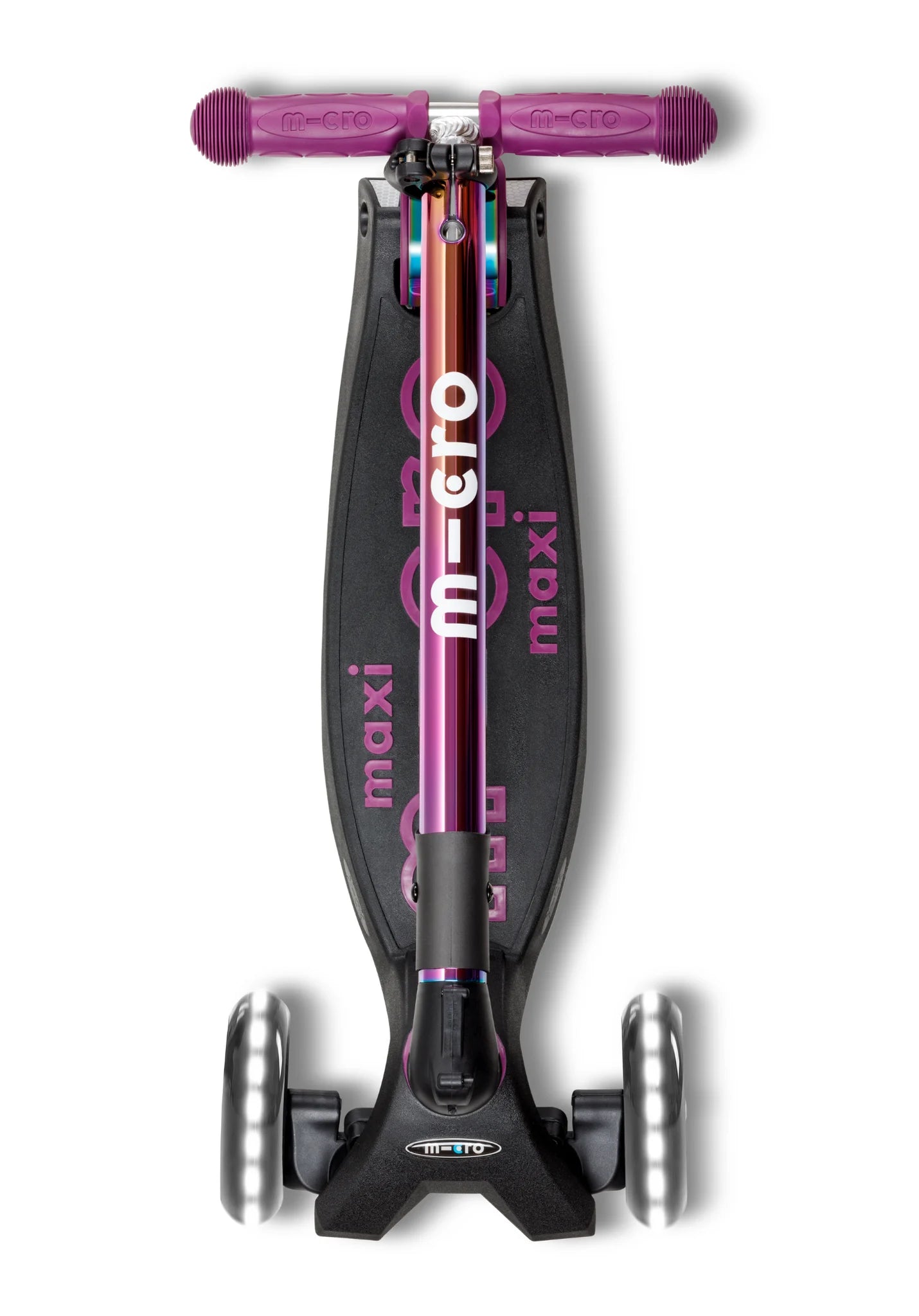 Micro Step - Maxi Micro Deluxe Inklapbaar LED – 3-Wiel Kinderstep | Neochrome Purple