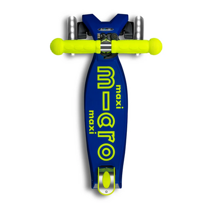 Micro Step - Maxi Micro Deluxe Inklapbaar LED – Blauw Geel Neon 3-Wiel Kinderstep