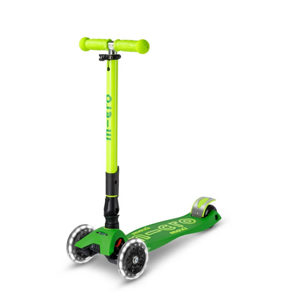 Micro Step - Maxi Micro Deluxe Inklapbaar LED – Geel Groen Neon 3-Wiel Kinderstep