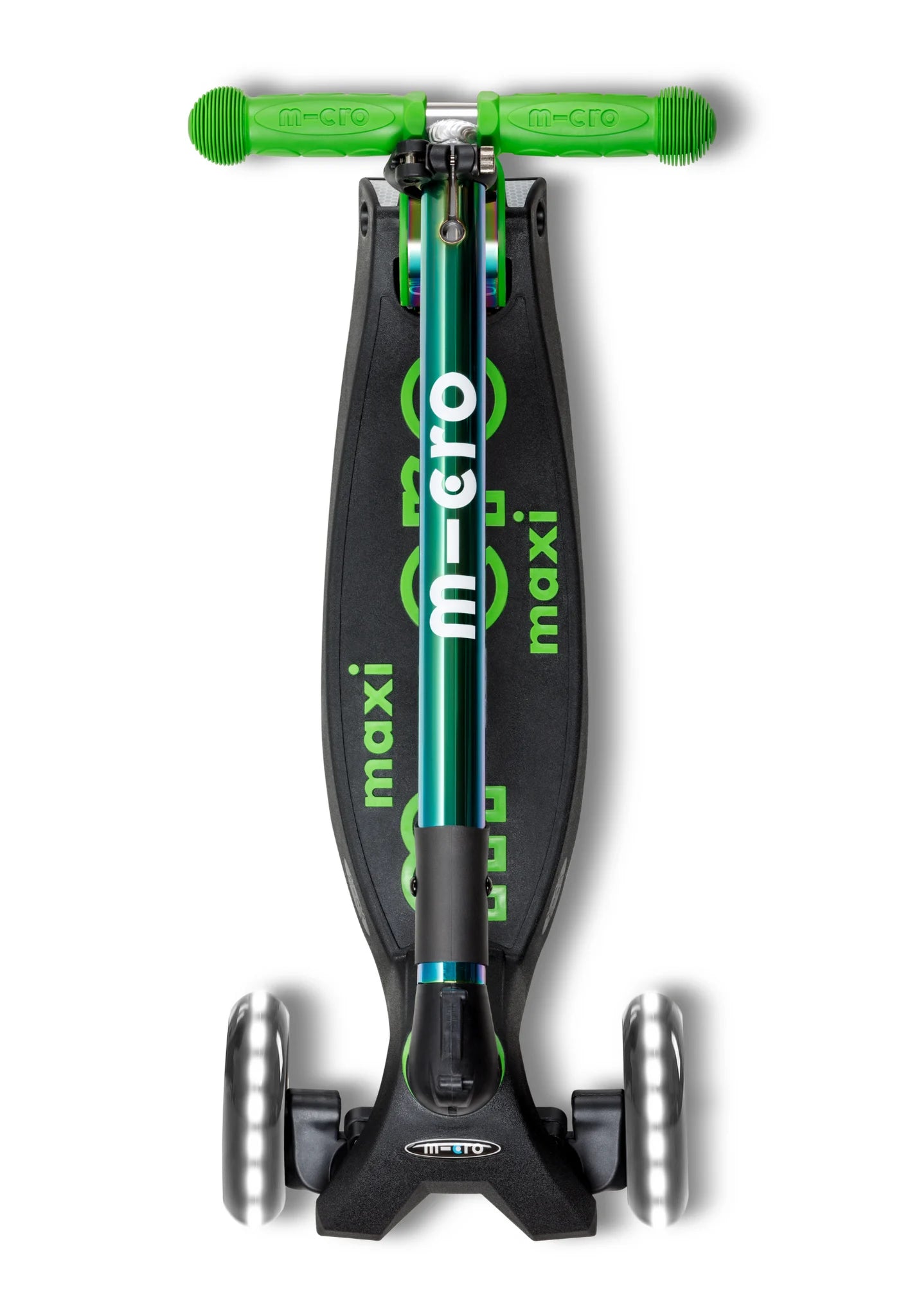 Micro Step - Maxi Micro Deluxe Inklapbaar LED – 3-Wiel Kinderstep | Neochrome Green