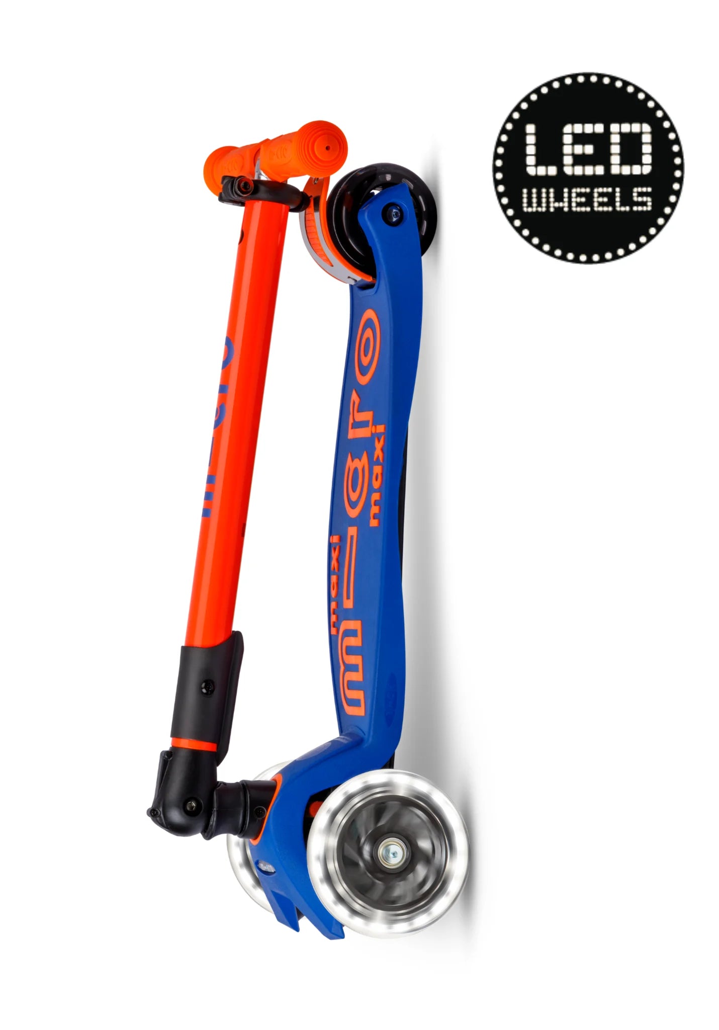 Micro Step - Maxi Micro Deluxe Inklapbaar LED - 3-Wiel Kinderstep | Blue Orange Neon