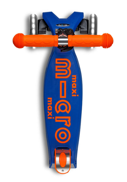 Micro Step - Maxi Micro Deluxe Inklapbaar LED - 3-Wiel Kinderstep | Blue Orange Neon