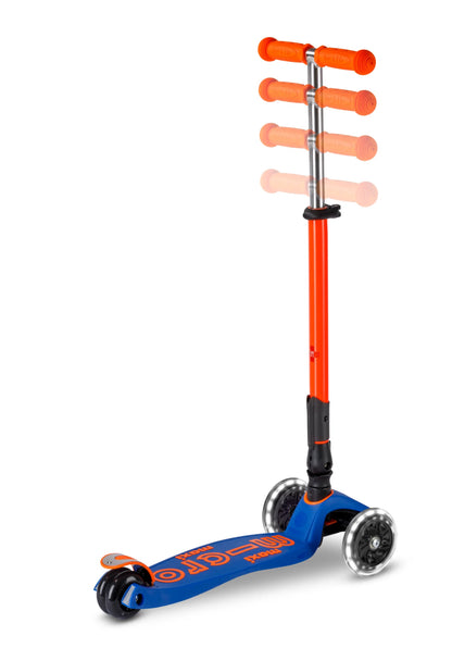 Micro Step - Maxi Micro Deluxe Inklapbaar LED - 3-Wiel Kinderstep | Blue Orange Neon