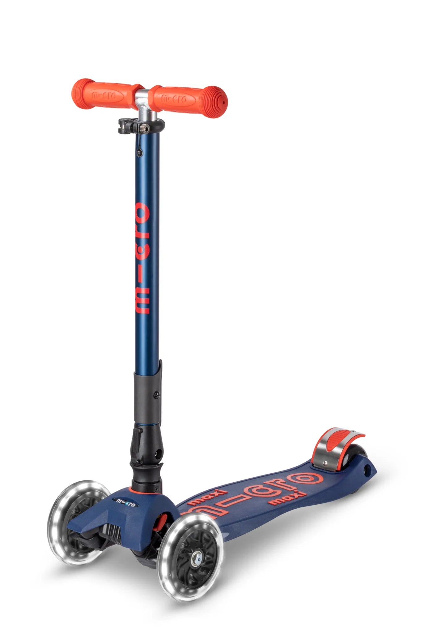 Micro Step - Maxi Micro Deluxe Inklapbaar LED - 3-Wiel Kinderstep | Navy Blue