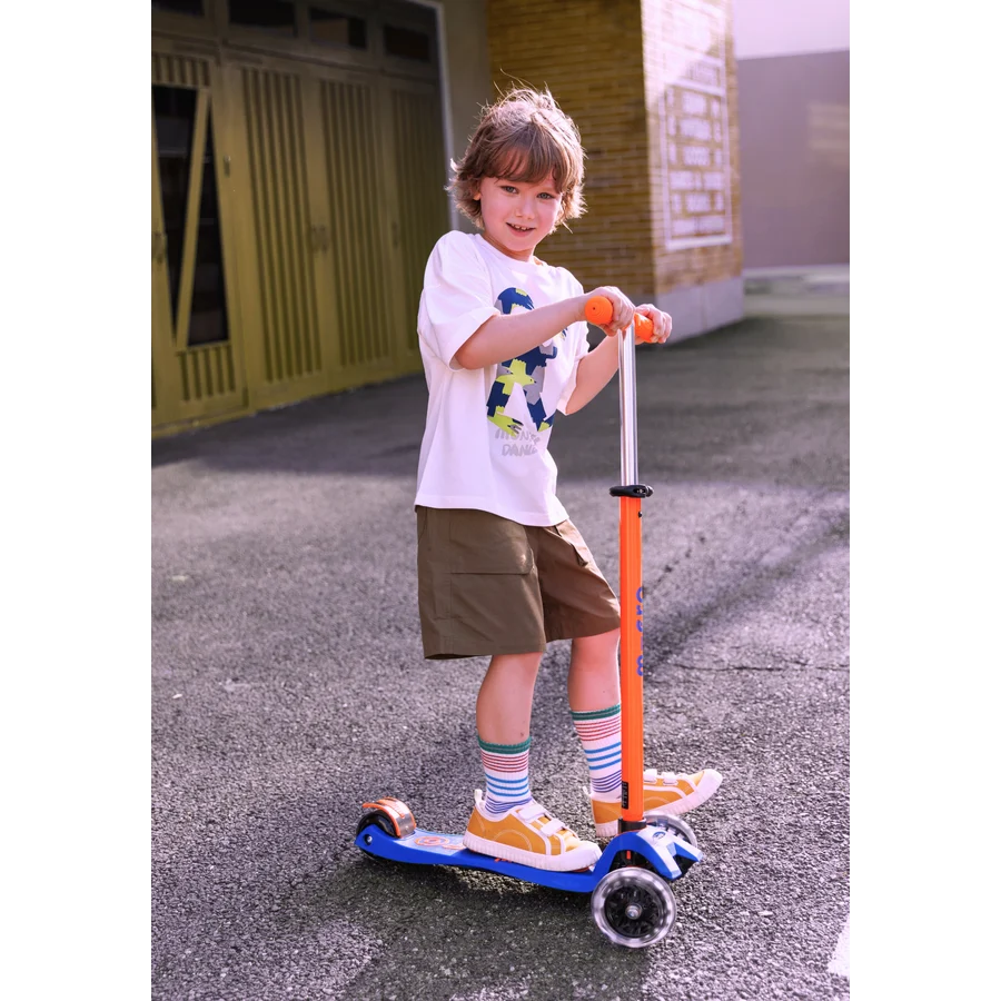 Micro Step - Maxi Micro Step 3-Wiel Kinderstep Deluxe LED Blauw Oranje Neon