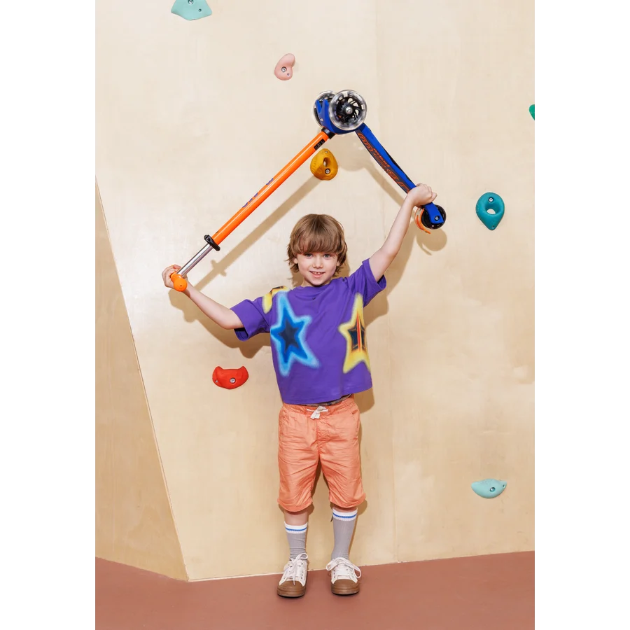Micro Step - Maxi Micro Step 3-Wiel Kinderstep Deluxe LED Blauw Oranje Neon