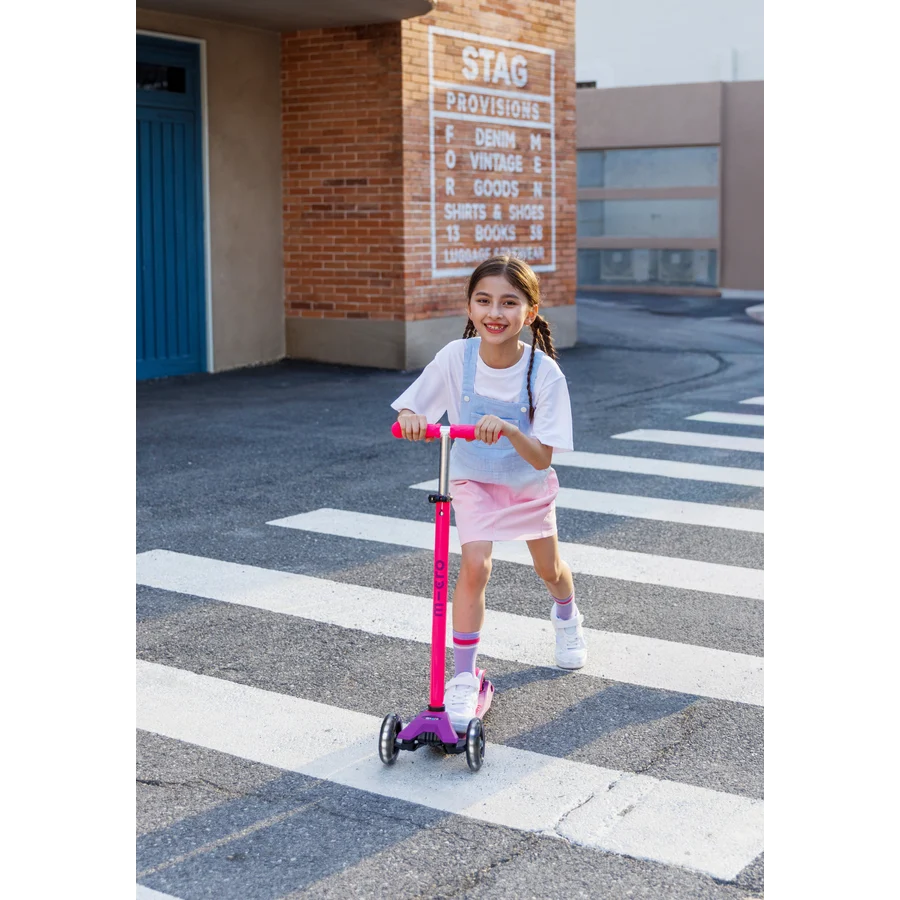 Micro Step - Maxi Micro Step 3-Wiel Kinderstep Deluxe LED Paars Roze Neon