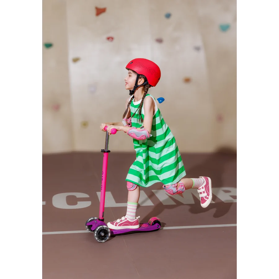 Micro Step - Maxi Micro Step 3-Wiel Kinderstep Deluxe LED Paars Roze Neon