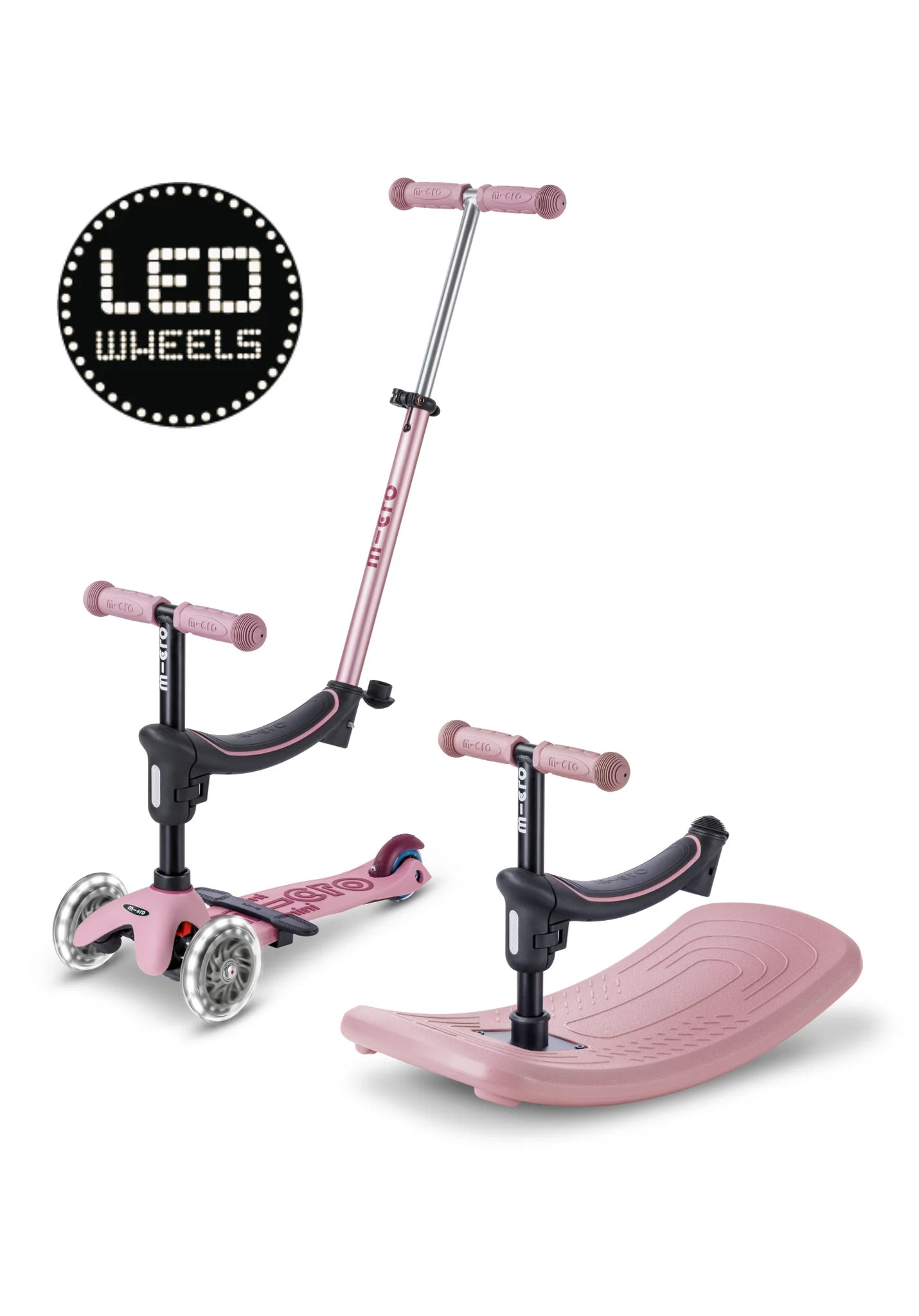Micro Step - Mini Micro 6in1 Rock & Go LED | Roze