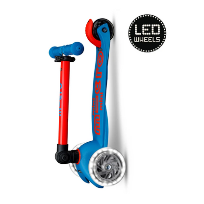 Micro Step - Mini Micro Step 3-Wiel Kinderstep Deluxe inklapbaar LED Blauw/Rood