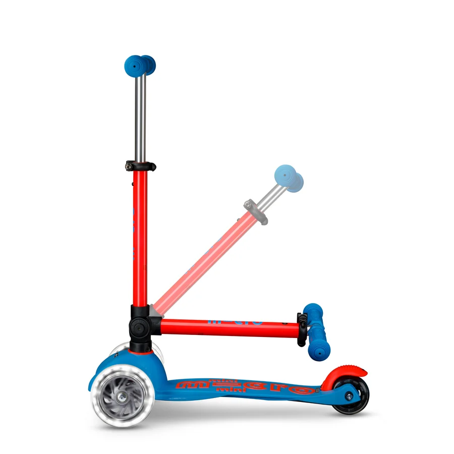 Micro Step - Mini Micro Step 3-Wiel Kinderstep Deluxe inklapbaar LED Blauw/Rood