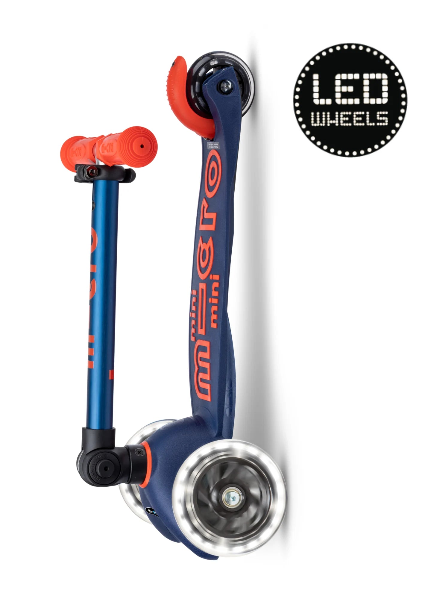 Micro Step - Mini Micro Step 3-Wiel Kinderstep Deluxe inklapbaar LED Navy Blue