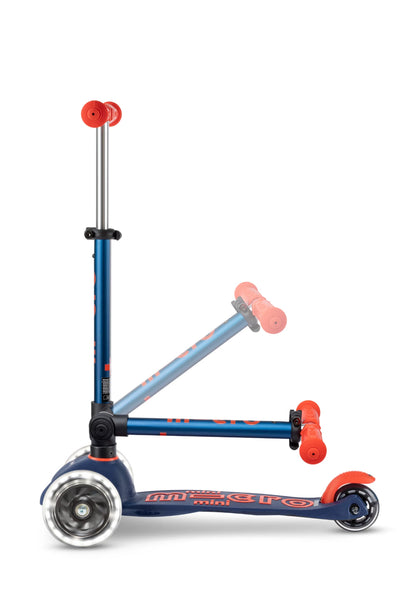 Micro Step - Mini Micro Step 3-Wiel Kinderstep Deluxe inklapbaar LED Navy Blue