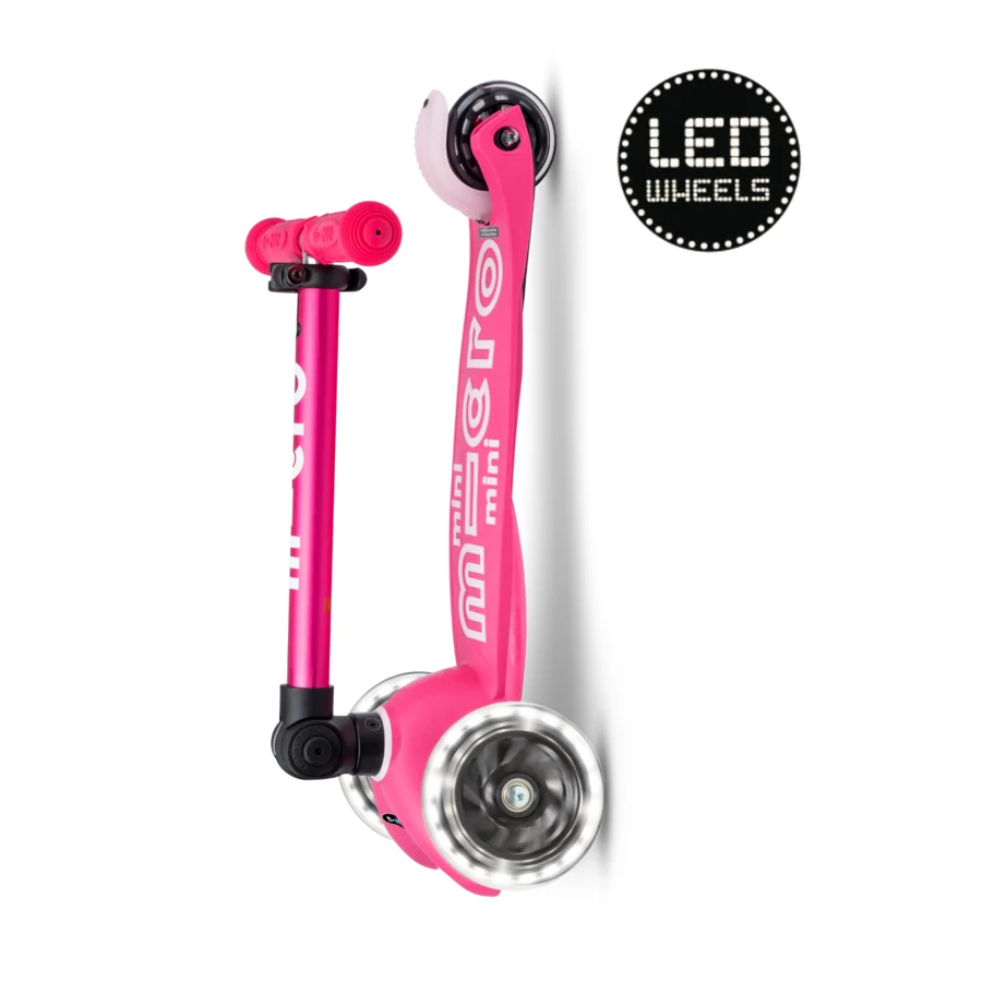 Micro Step - Mini Micro Step 3-Wiel Kinderstep Deluxe inklapbaar LED Roze