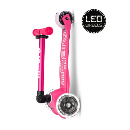 Micro Step - Mini Micro Step 3-Wiel Kinderstep Deluxe inklapbaar LED Roze