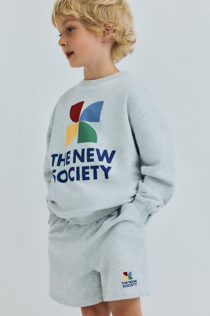 The New Society - TNS Logo Sweatshirt Light Grey Melange