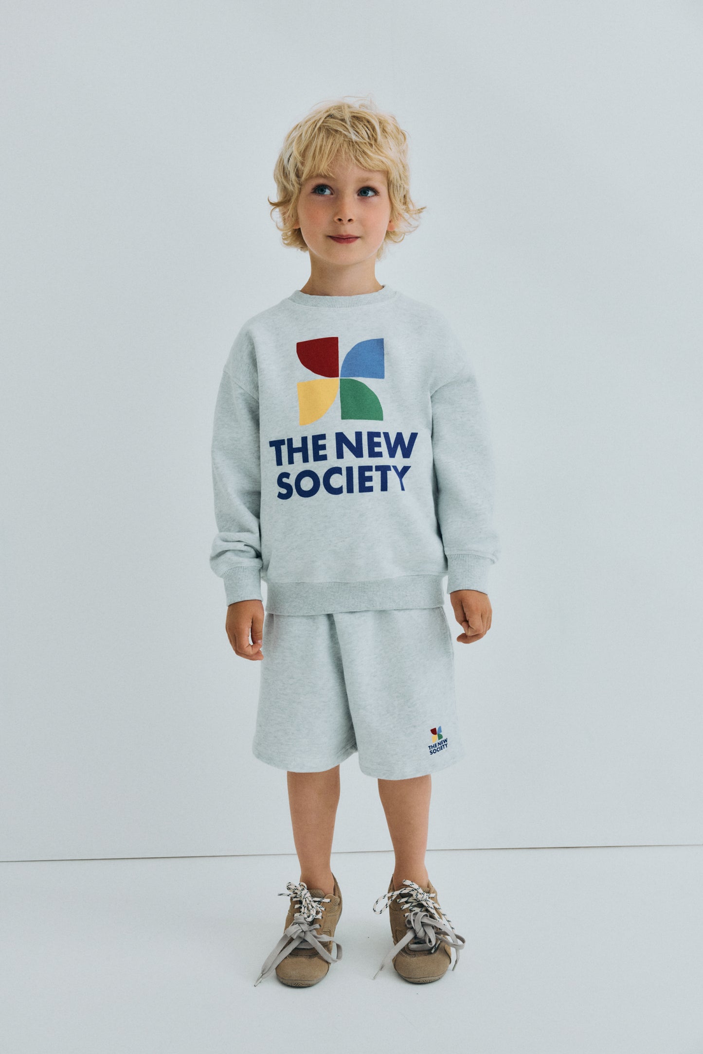 The New Society - TNS Logo Short Light Grey Melange