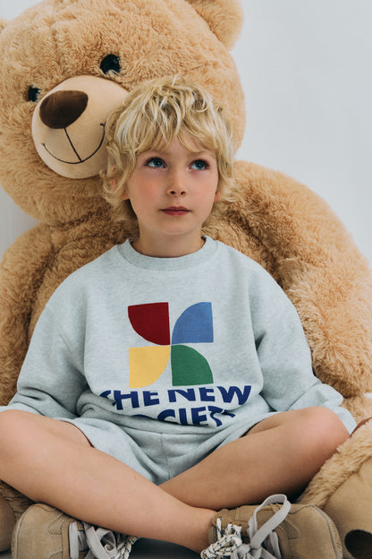 The New Society - TNS Logo Sweatshirt Light Grey Melange