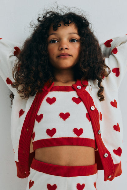 The New Society - Maqui Cardigan Hearts Jacquard