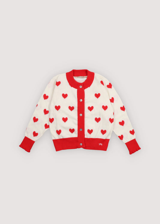 The New Society - Maqui Cardigan Hearts Jacquard