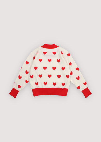 The New Society - Maqui Cardigan Hearts Jacquard