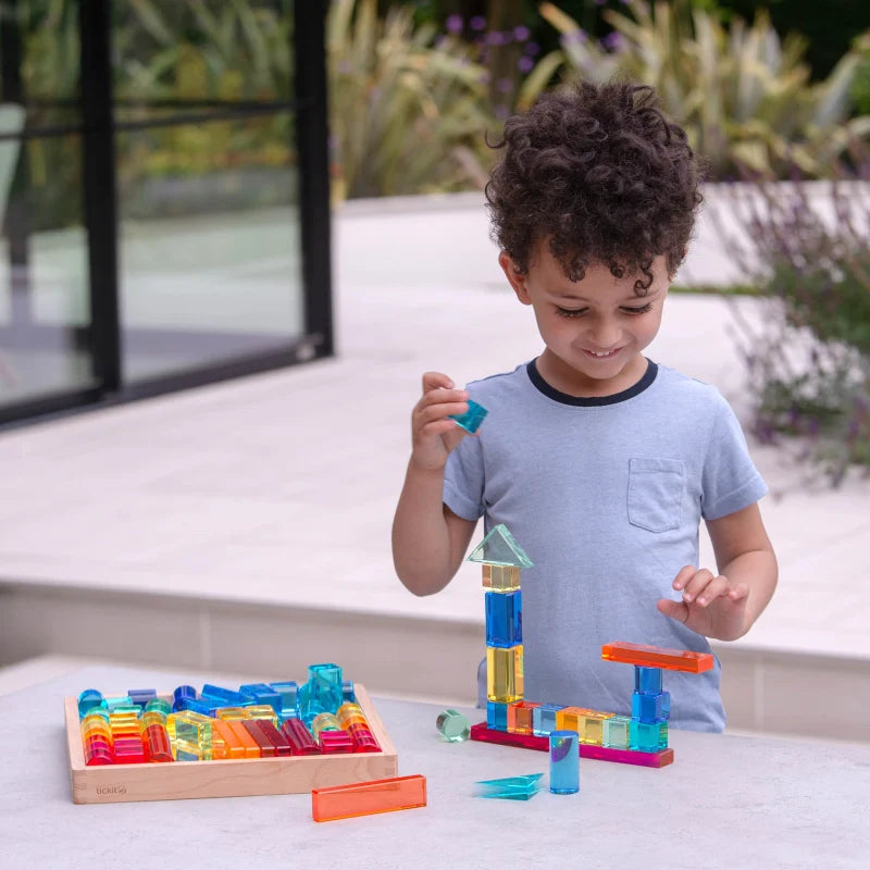 tickit® - Spiegeltray met Transparante Edelsteen Bouwvormen | 72 Stuks