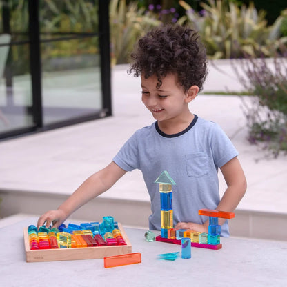 tickit® - Spiegeltray met Transparante Edelsteen Bouwvormen | 72 Stuks