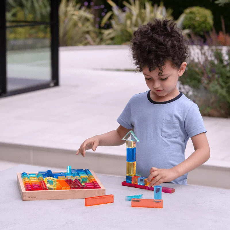 tickit® - Spiegeltray met Transparante Edelsteen Bouwvormen | 72 Stuks