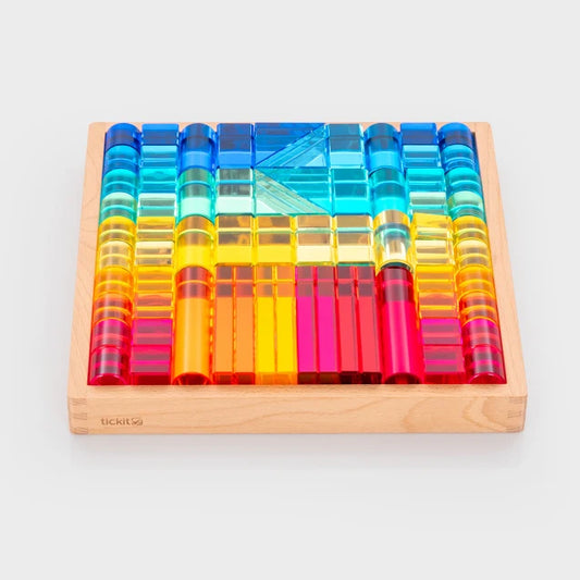 tickit® - Spiegeltray met Transparante Edelsteen Bouwvormen | 72 Stuks