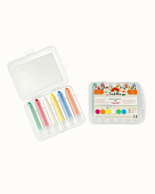 Tix & Mix - Colorful Crayons Set  “Lipstick Style” (set van 6)