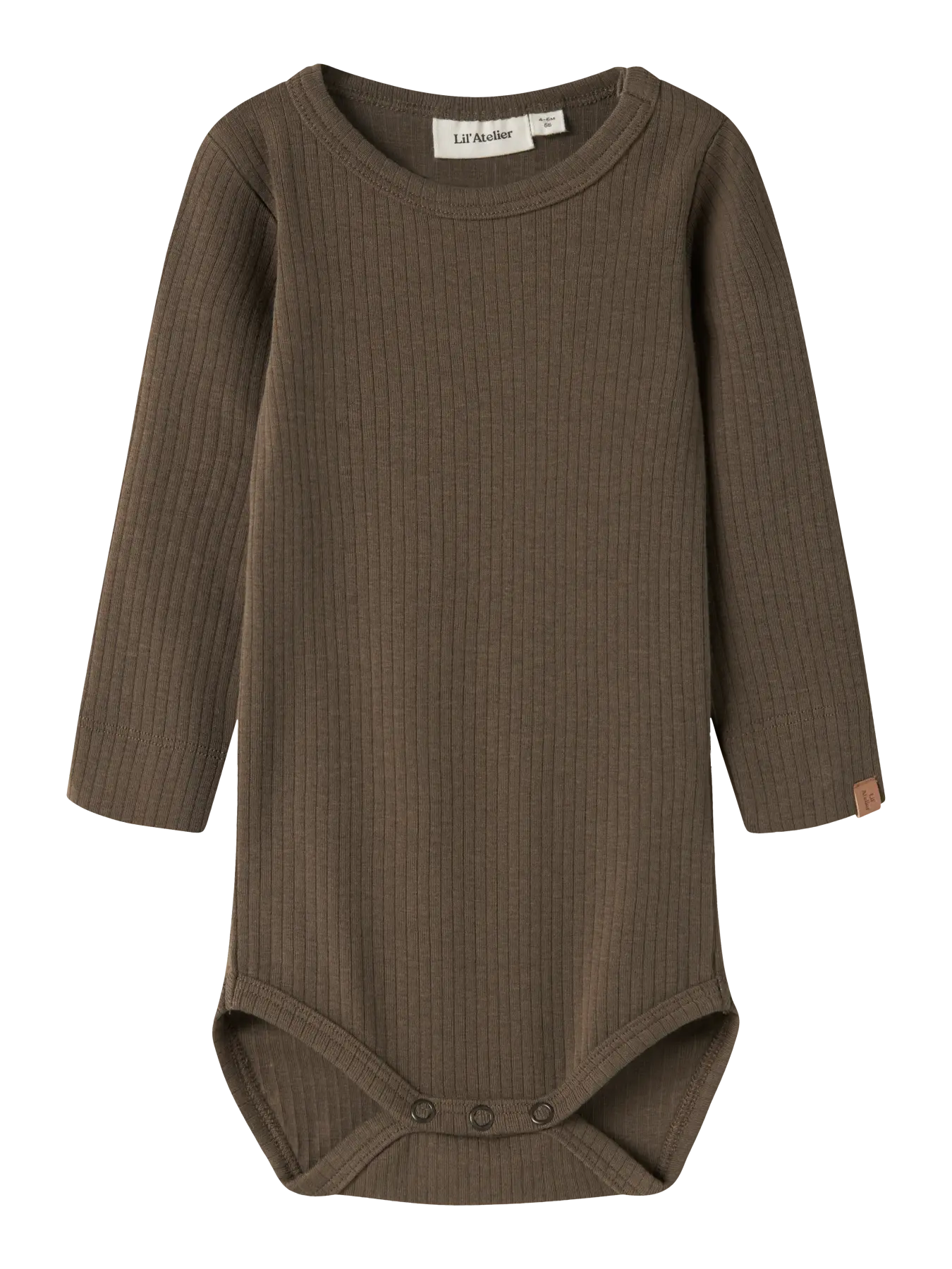 Lil' Atelier - Rib Baby Romper Bruin | Biologisch Katoen & TENCEL™