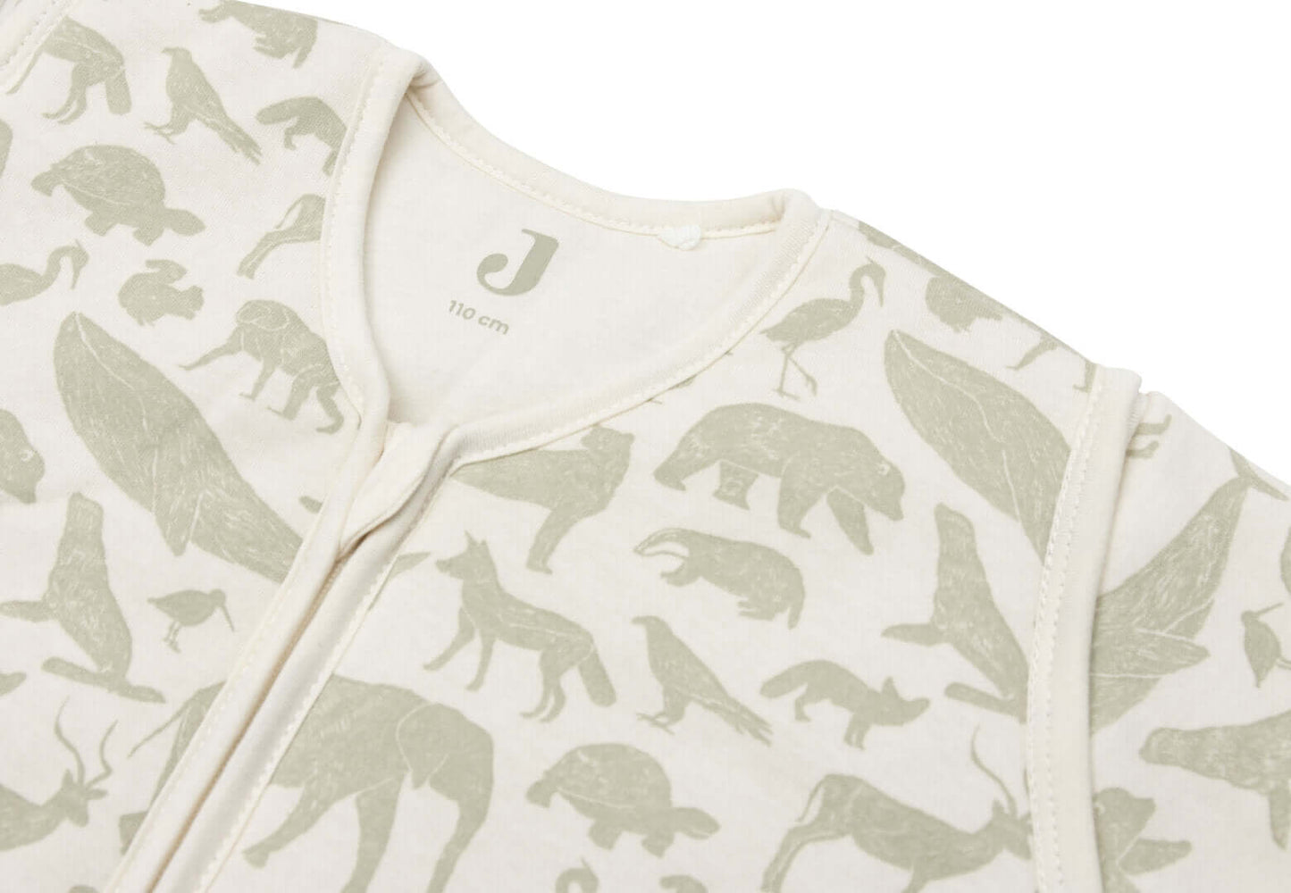 Jollein Slaapzak met afritsbare mouw 70cm Animal Olive Green
