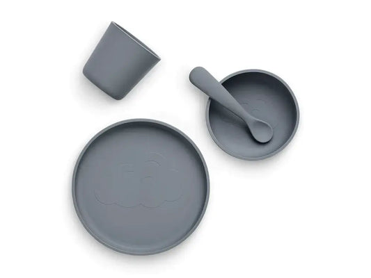 Jollein Kinderserviesset Siliconen 4-delig - Storm Grey