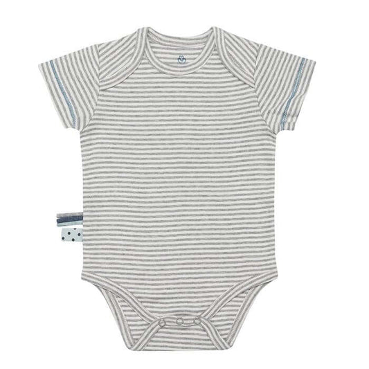 OrganicEra Baby Romper Bodysuit, grijs gestreept