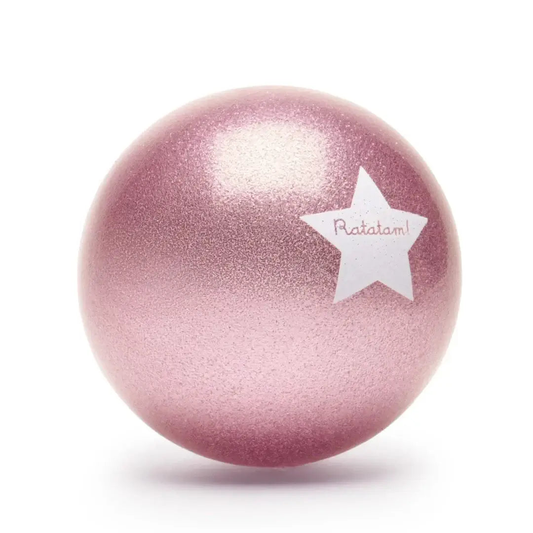 Ratatam! glittering pink ball, 22cm, perfect for fun indoors or outdoors, made from recycled balloons, Christmas gift idea.