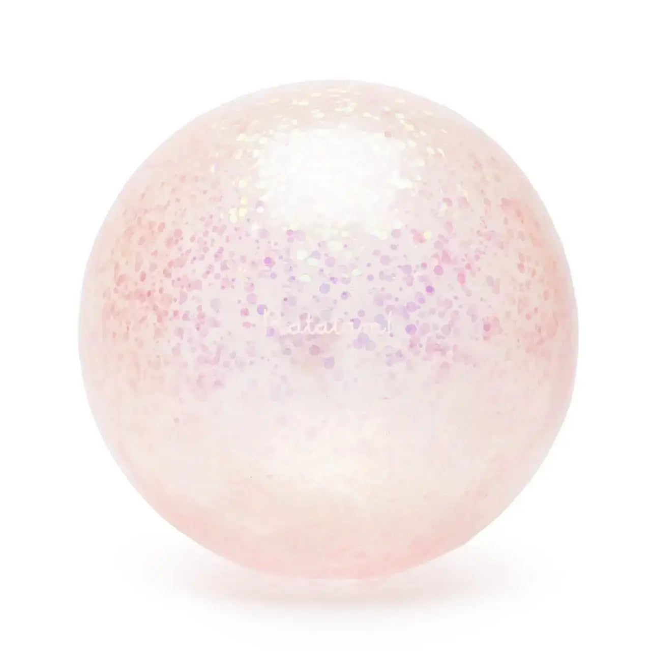 Glitter pink bubble ball made from recycled materials, perfect gift for Christmas fun indoors and outdoors.