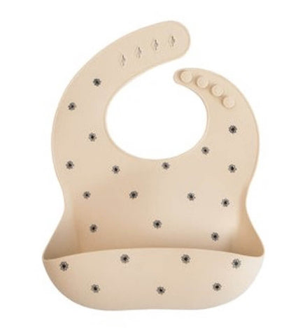 Mushie Silicone Bib - Black Daisy